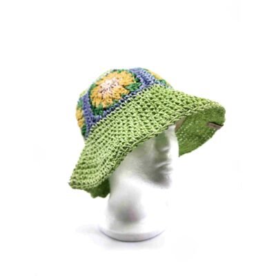 Lime color straw hat