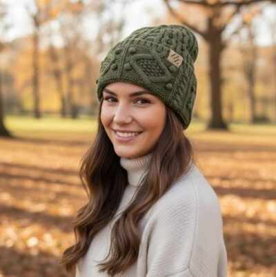 HZ-101 Winter Cable Knit Soft Beanie