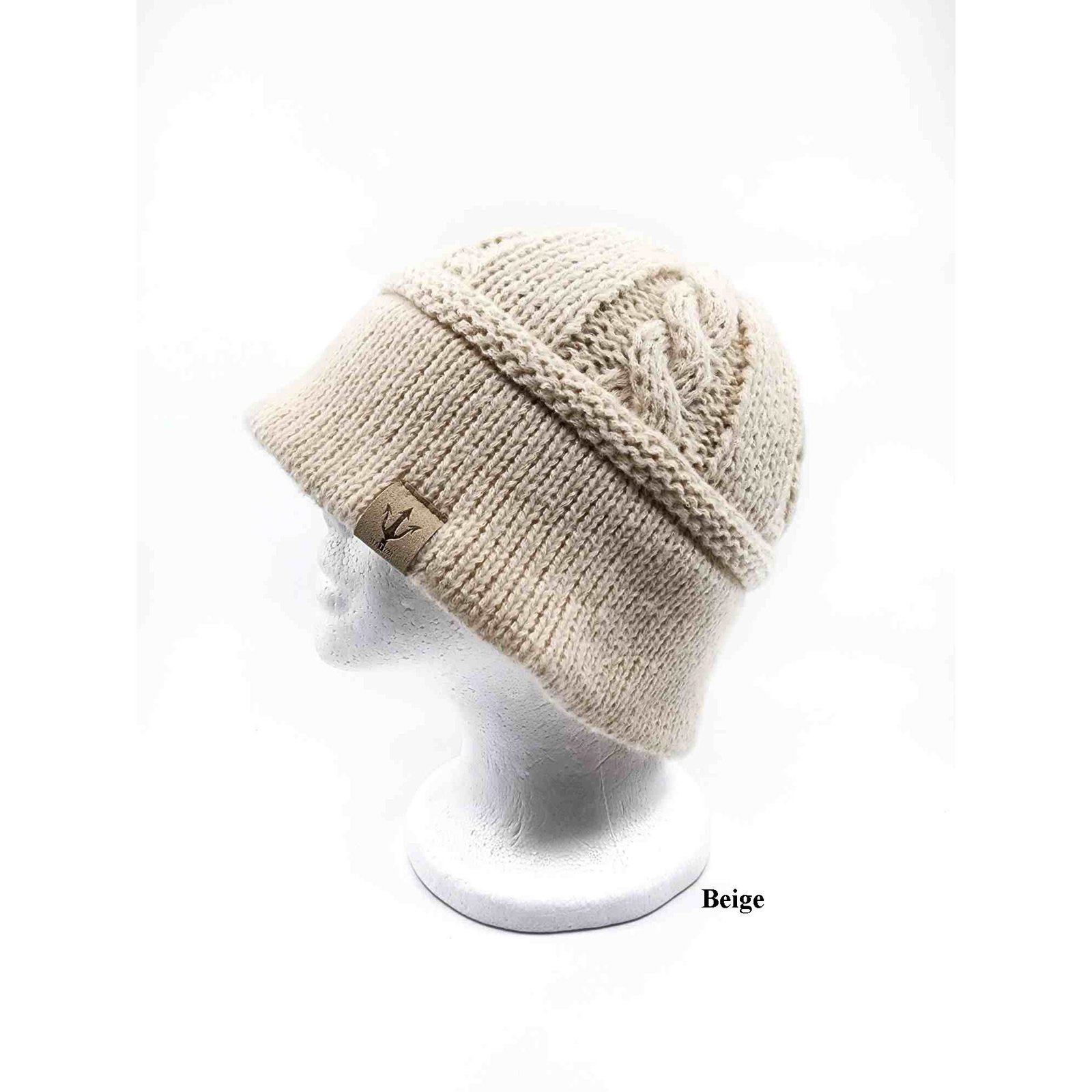 HZ-104 Soft Winter Knit Bucket Style Beanie 2 Beige color hat