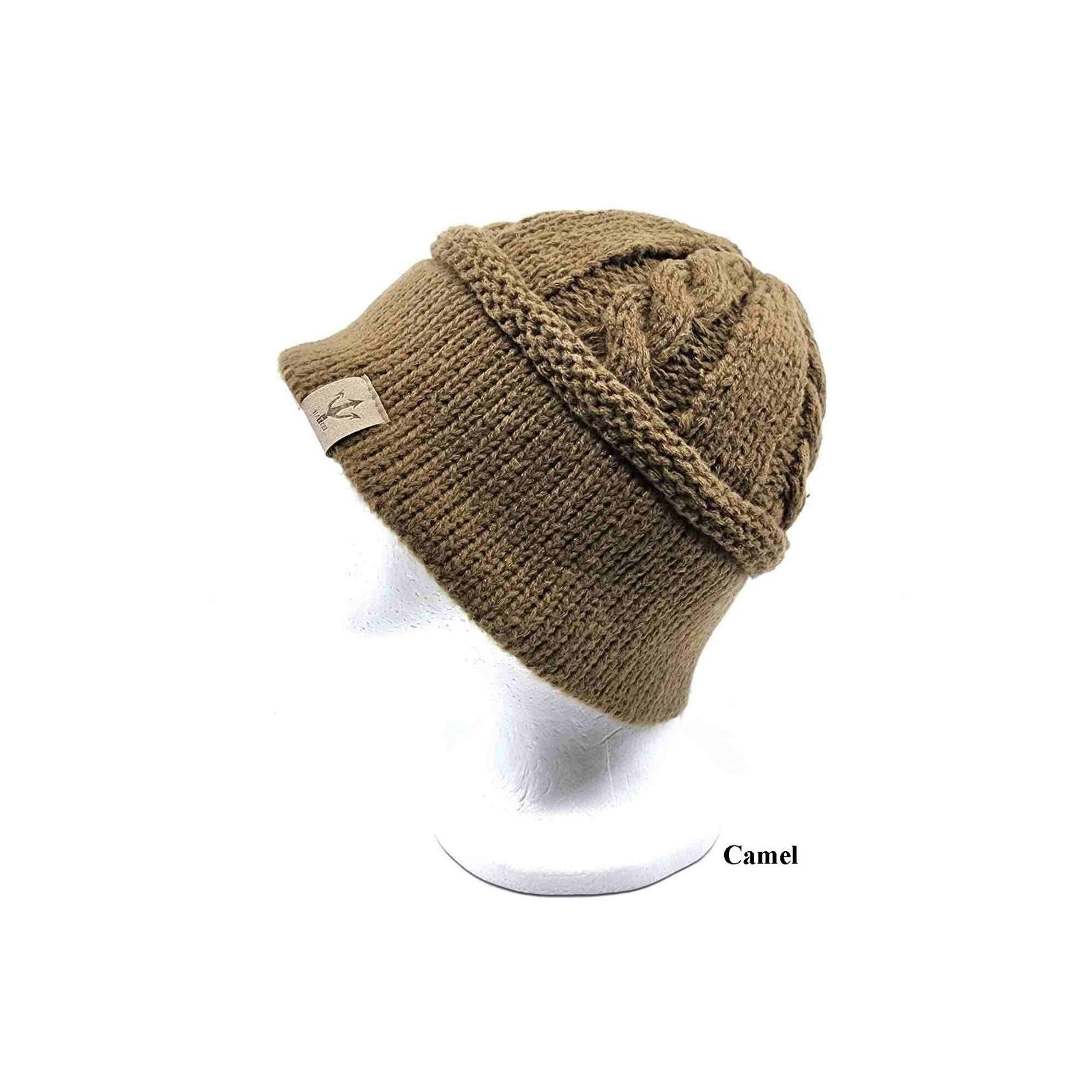 HZ-104 Soft Winter Knit Bucket Style Beanie 4 Camel color hat