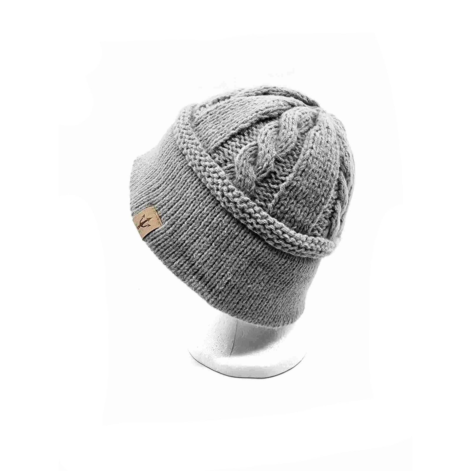HZ-104 Soft Winter Knit Bucket Style Beanie 5 Grey color hat