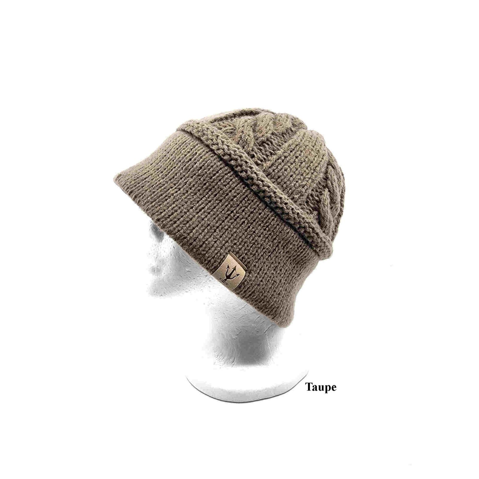 HZ-104 Soft Winter Knit Bucket Style Beanie 8 Taupe color hat