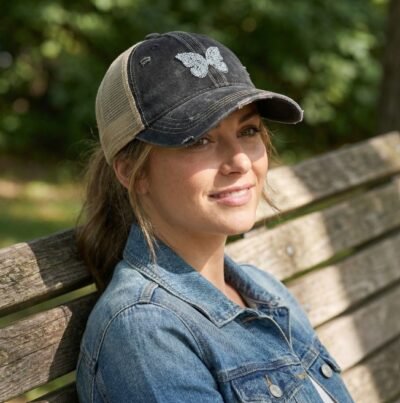 HZ-112 Distressed Denim Patch Accented Baseball Cap