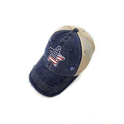 US flag star patch cap