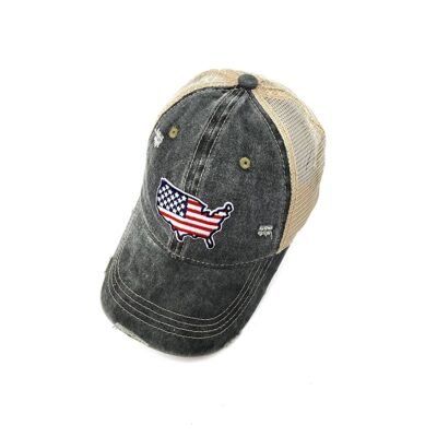 USA map patch cap