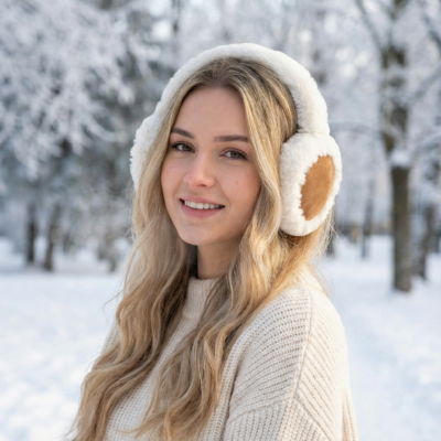 HZ-1482 Suede and Faux Fur Warm Winter Earmuff