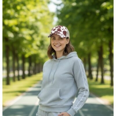 HZ-2002 Cow Pattern Print Ponytail Baseball Cap
