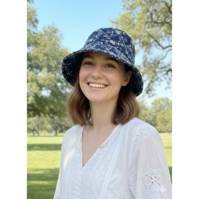 HZ-2167 Women's Sequin Distressed Denim Bucket Hat
