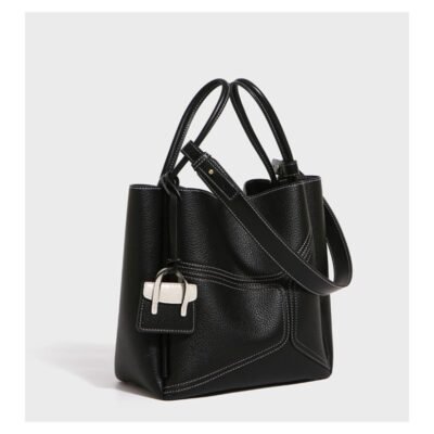 Black color leather bag
