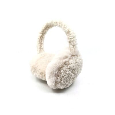 HZ-252067 Faux Fur Sherpa Earmuffs 15 White color earmuffs