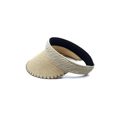 Beige color straw visor