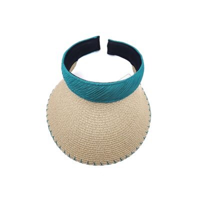 Teal color straw visor