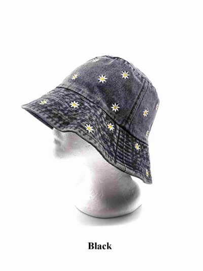 black bucket hat
