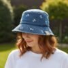 HZ-3010 Palm Tree Embroidered Washed Denim Bucket Hat 9