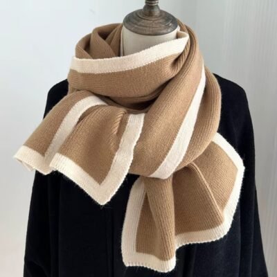 Beige color winter scarf