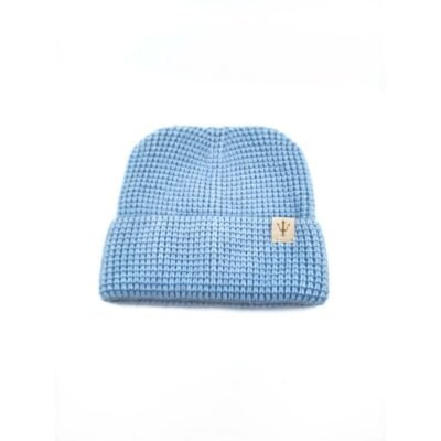 HZ-3043 Fuzzy Knit Cuffed Winter Round Ear Beanie 12 Blue color beanie