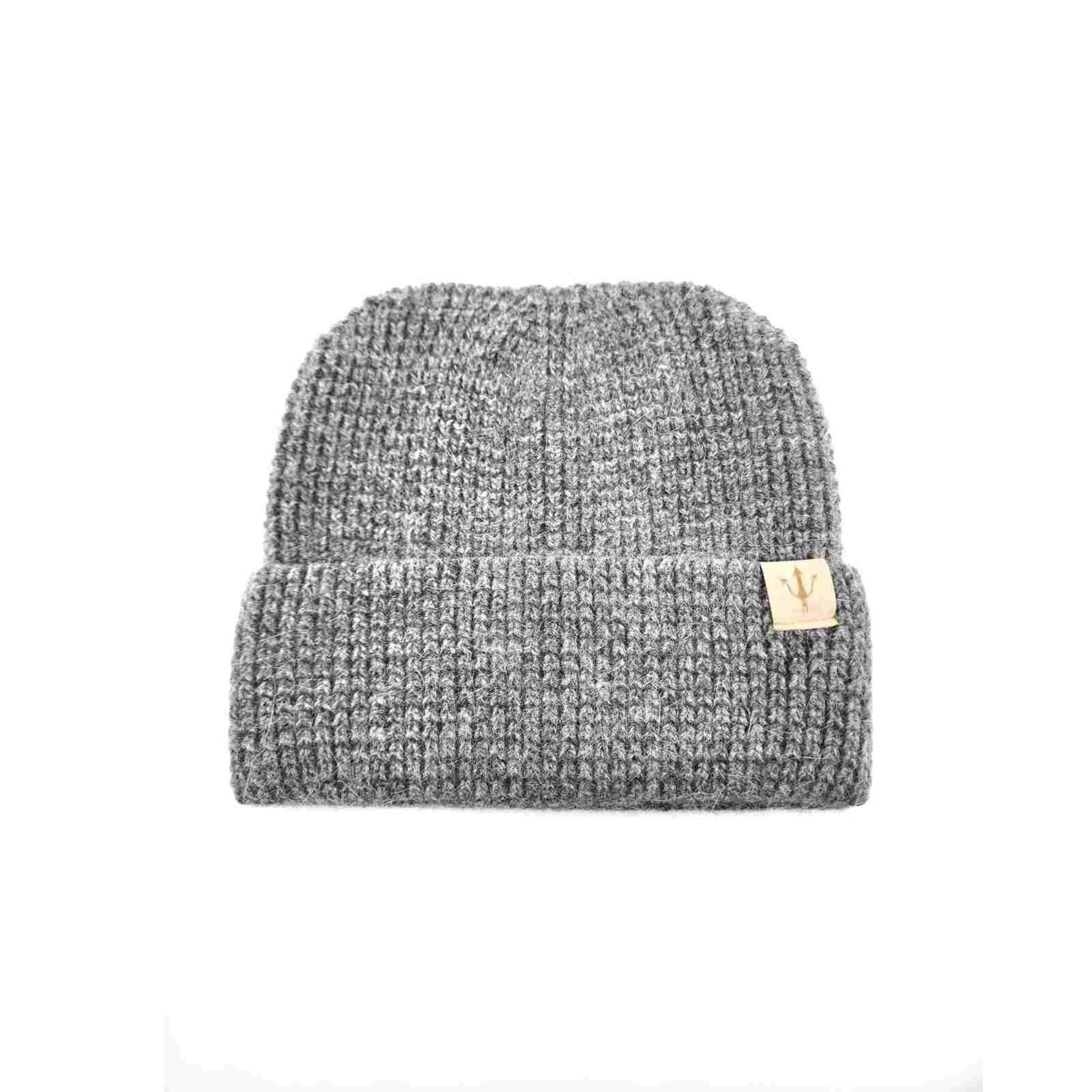 HZ-3043 Fuzzy Knit Cuffed Winter Round Ear Beanie 4 Grey color beanie