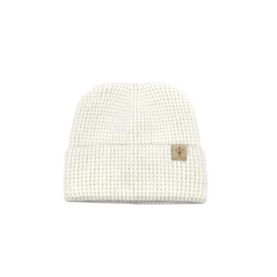 HZ-3043 Fuzzy Knit Cuffed Winter Round Ear Beanie 14 Ivory color beanie