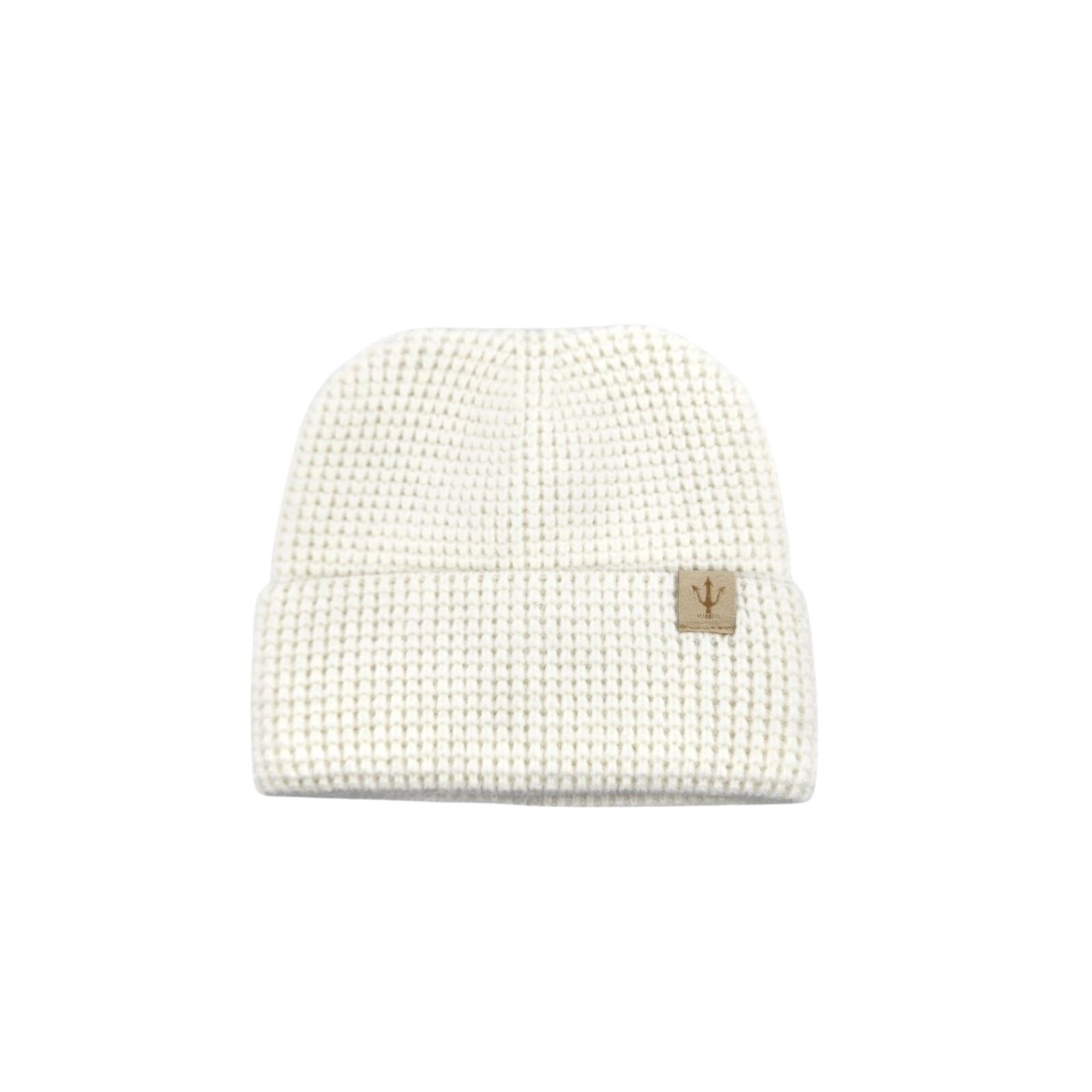 HZ-3043 Fuzzy Knit Cuffed Winter Round Ear Beanie 5 Ivory color beanie