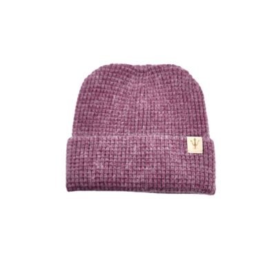 HZ-3043 Fuzzy Knit Cuffed Winter Round Ear Beanie 15 Magenta color beanie