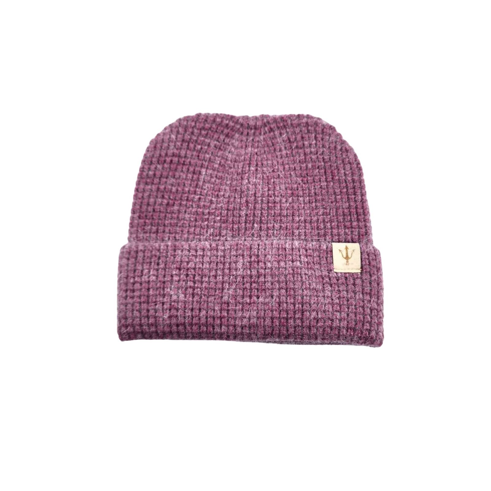HZ-3043 Fuzzy Knit Cuffed Winter Round Ear Beanie 6 Magenta color beanie