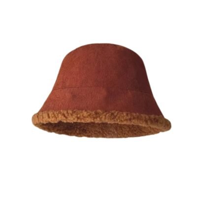 Brick color winter bucket hat