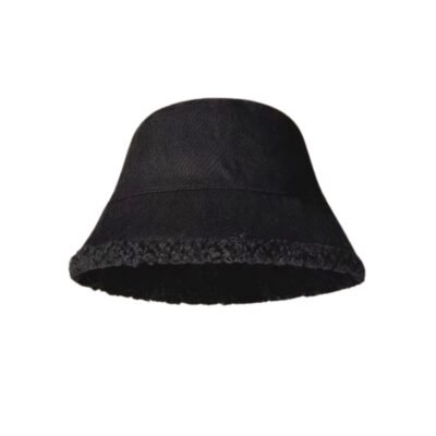 Black winter bucket hat