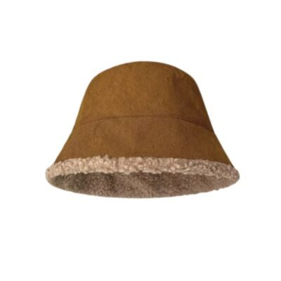 Brown color winter bucket hat