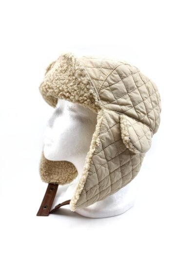 Alternative view of HZ-3052 Fleece Lined Quilted Aviator Trapper Winter Warm Hat