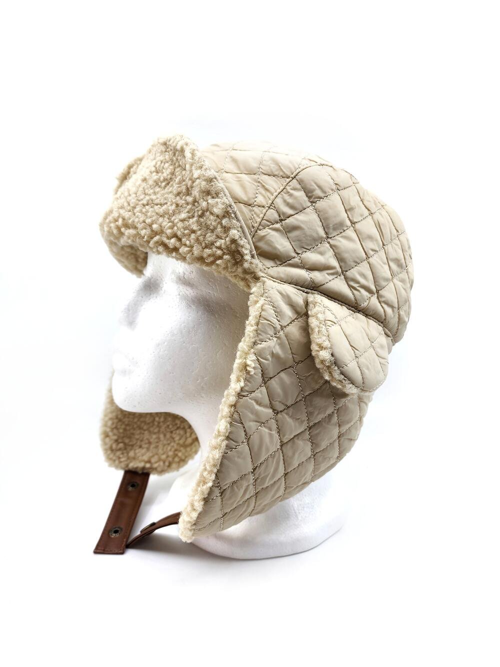 HZ-3052 Fleece Lined Quilted Aviator Trapper Winter Warm Hat 2 HZ-3052 Fleece Lined Quilted Aviator Trapper Winter Warm Hat - Image 2