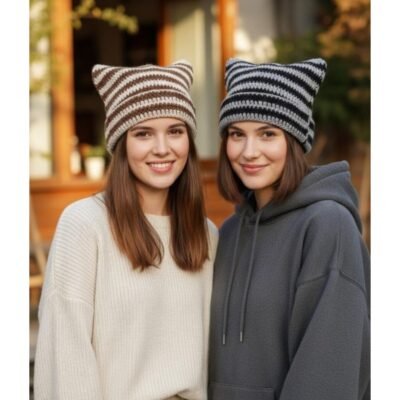 stripe beanie