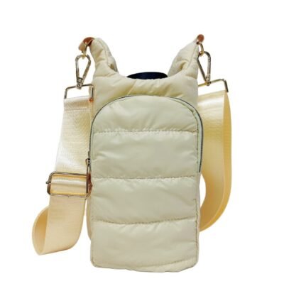 Beige color water bottle bag