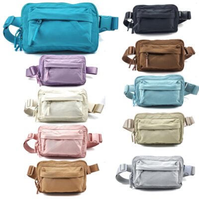 HZ-3066 Nylon Double Compartment Fanny Pack Belt Bag