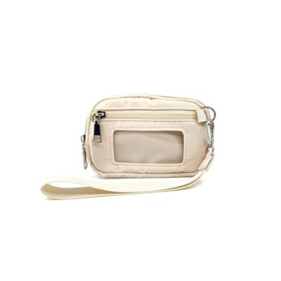 Beige color wristlet