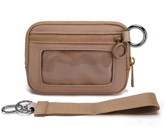 HZ-3090 Waterproof Small Nylon Zipper Wristlet 5 Brown color wristlet