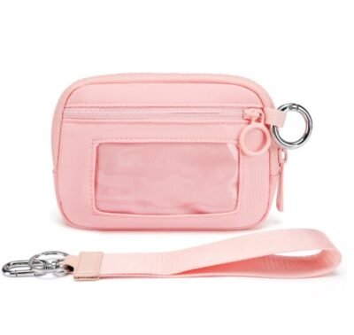 HZ-3090 Waterproof Small Nylon Zipper Wristlet 25 Pink color wristlet