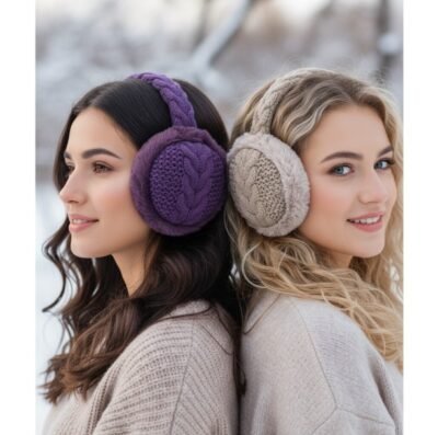 HZ-252069 Cable Knit Soft Faux Fur Warm Earmuff