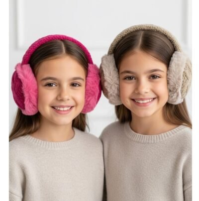 HZ-252070 Kid's Cable Knit Soft Faux Fur Warm Earmuff