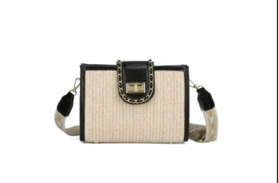 Black color straw bag