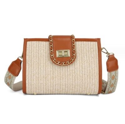 Tan color straw bag