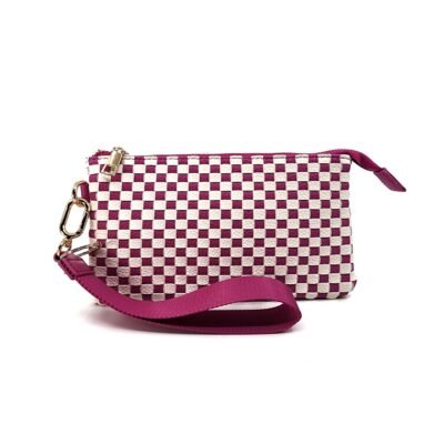 Hot Pink color woven wristlet