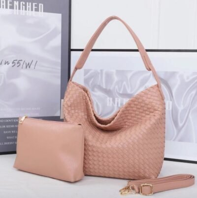 Pink color woven hobo