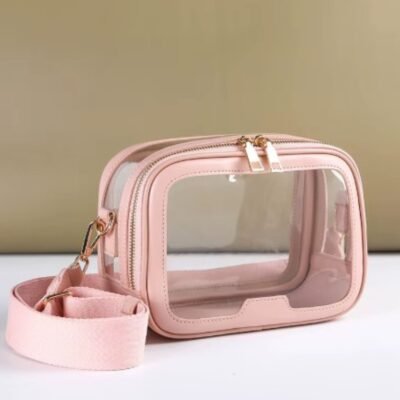 Pink color clear bag