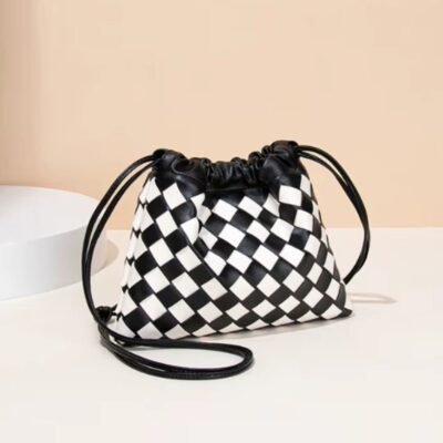 Black/White woven bag