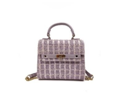 Lilac color straw bag