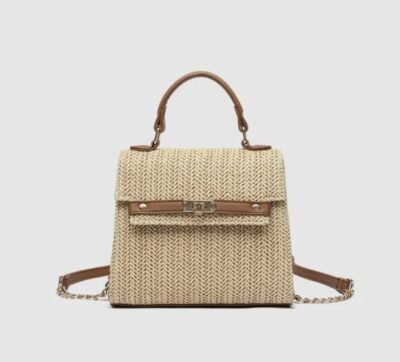Natural color straw bag