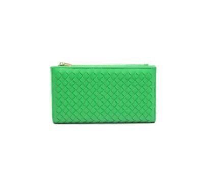 Neon green color long wallet