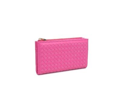 Pink color long wallet
