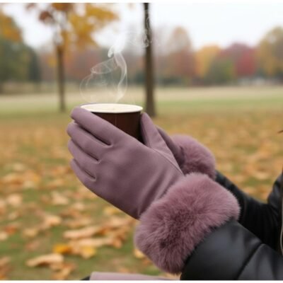 Alternative view of SF241019 Velvety Soft Winter Glove with Fur Trim