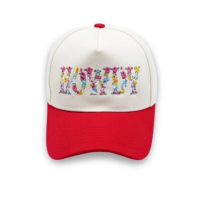 Red color trucker hat